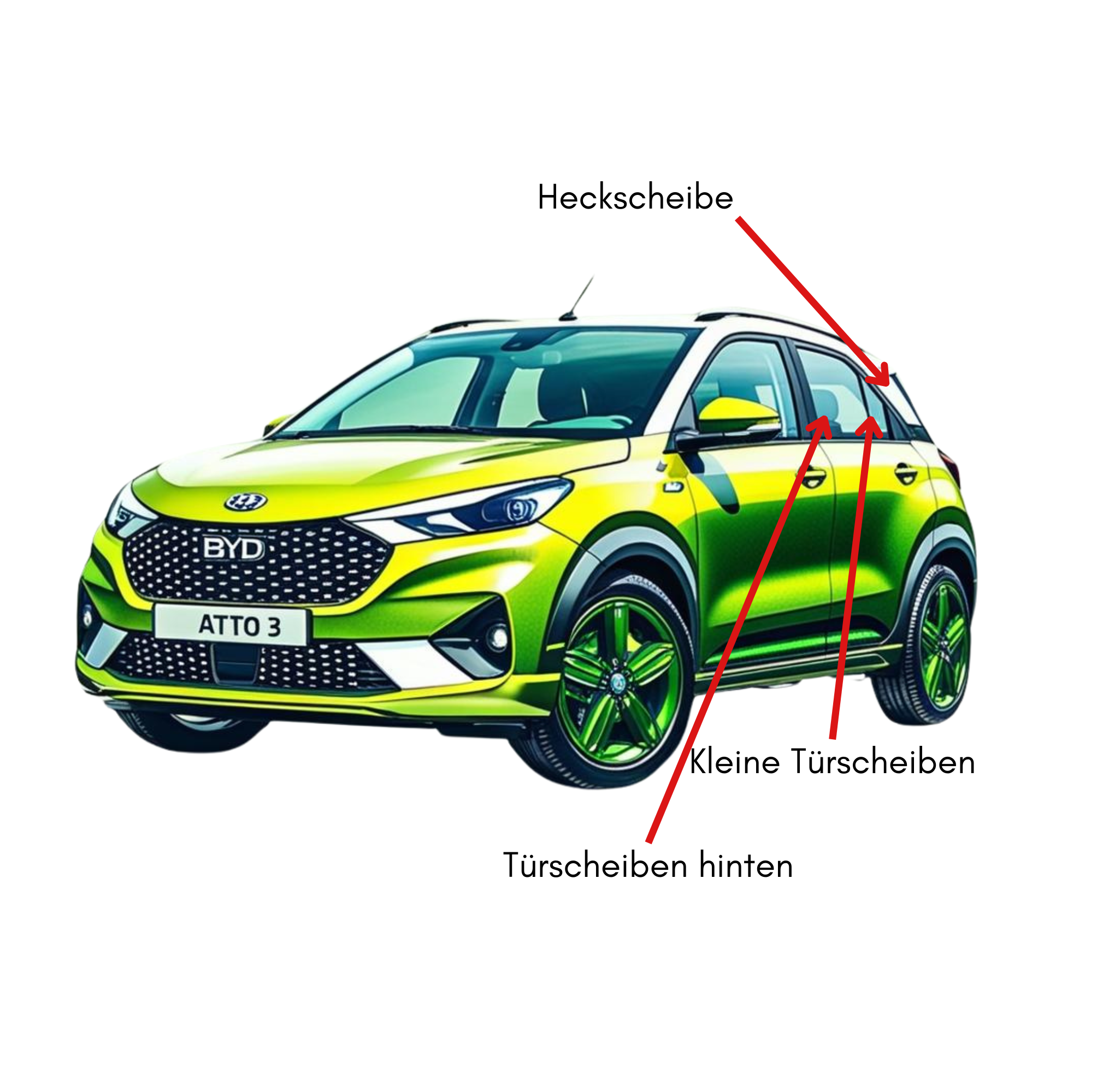 Sonnenschutz passend für BYD Atto3 – Effektive Scheibentönung ohne Folie
