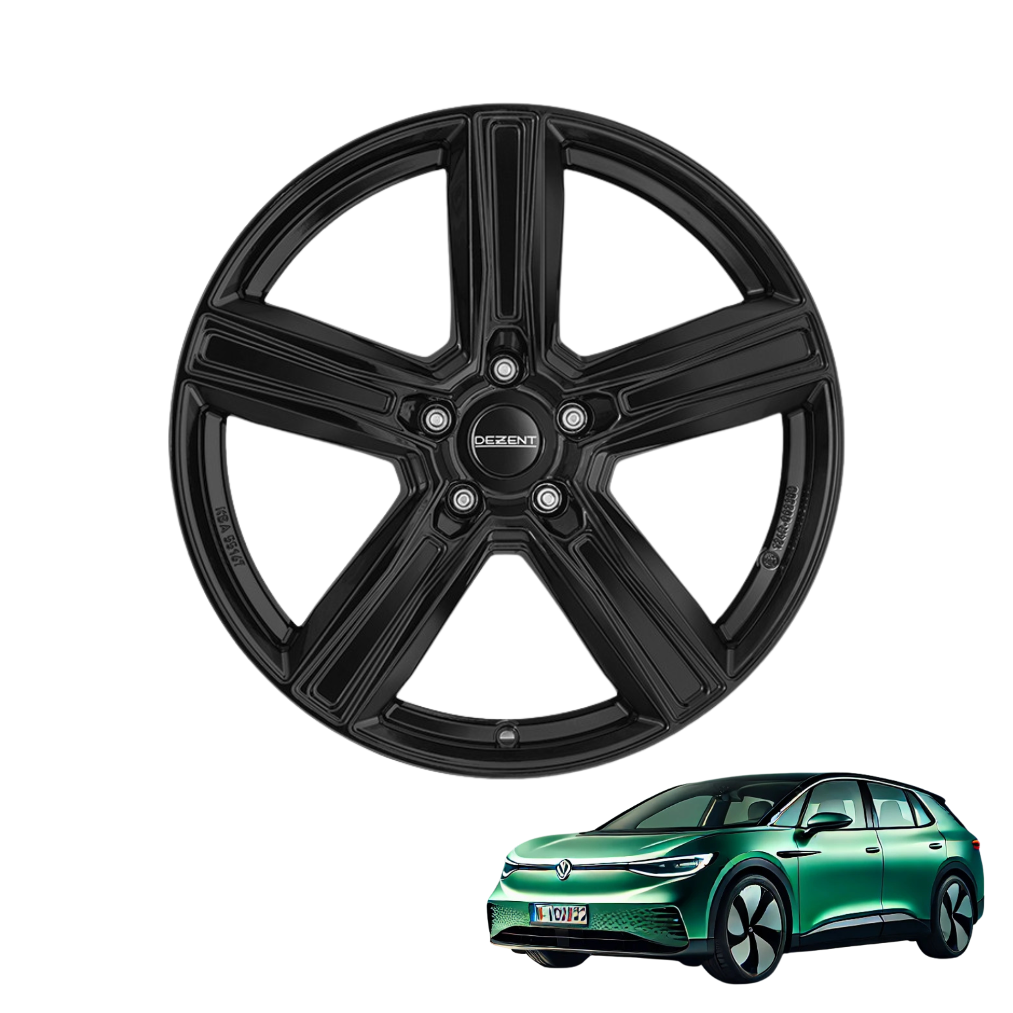 Winterkomplettrad passend für VW ID.7 19 Zoll Dezent KG Black (4 Stück)