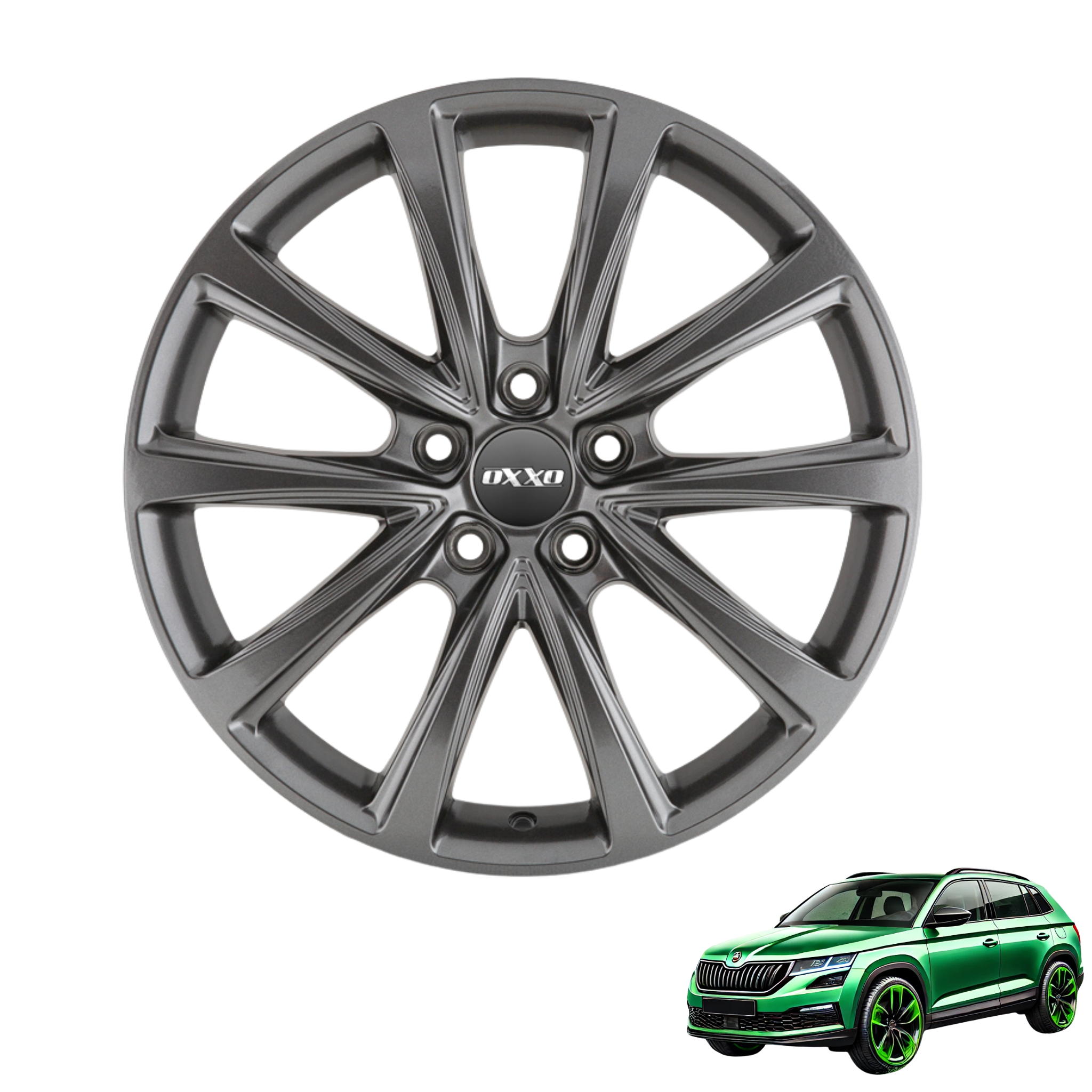 Winterkomplettrad passend für Skoda Enyaq 19 Zoll OXXO Liberty Dark Gunmetal (4 Stück)