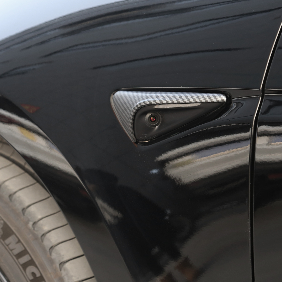 Tesla Model 3 Highland & Model Y Juniper Kamera Abdeckungen Carbon Matt (ABS)