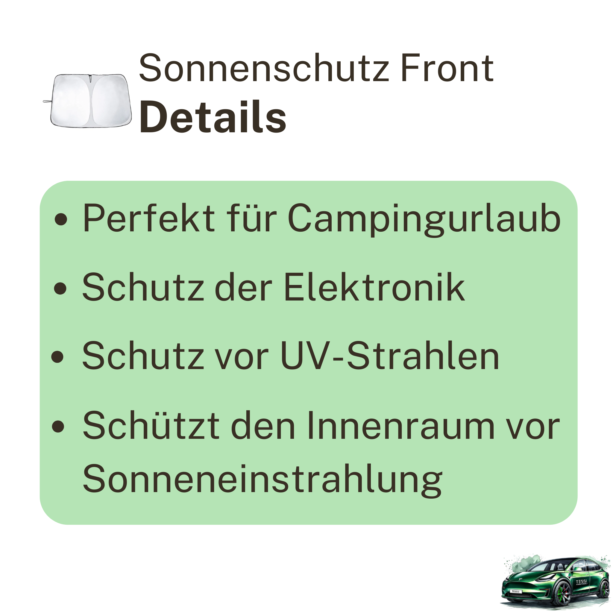 Sonnenschutz Windschutzscheibe Tesla Model 3/Y