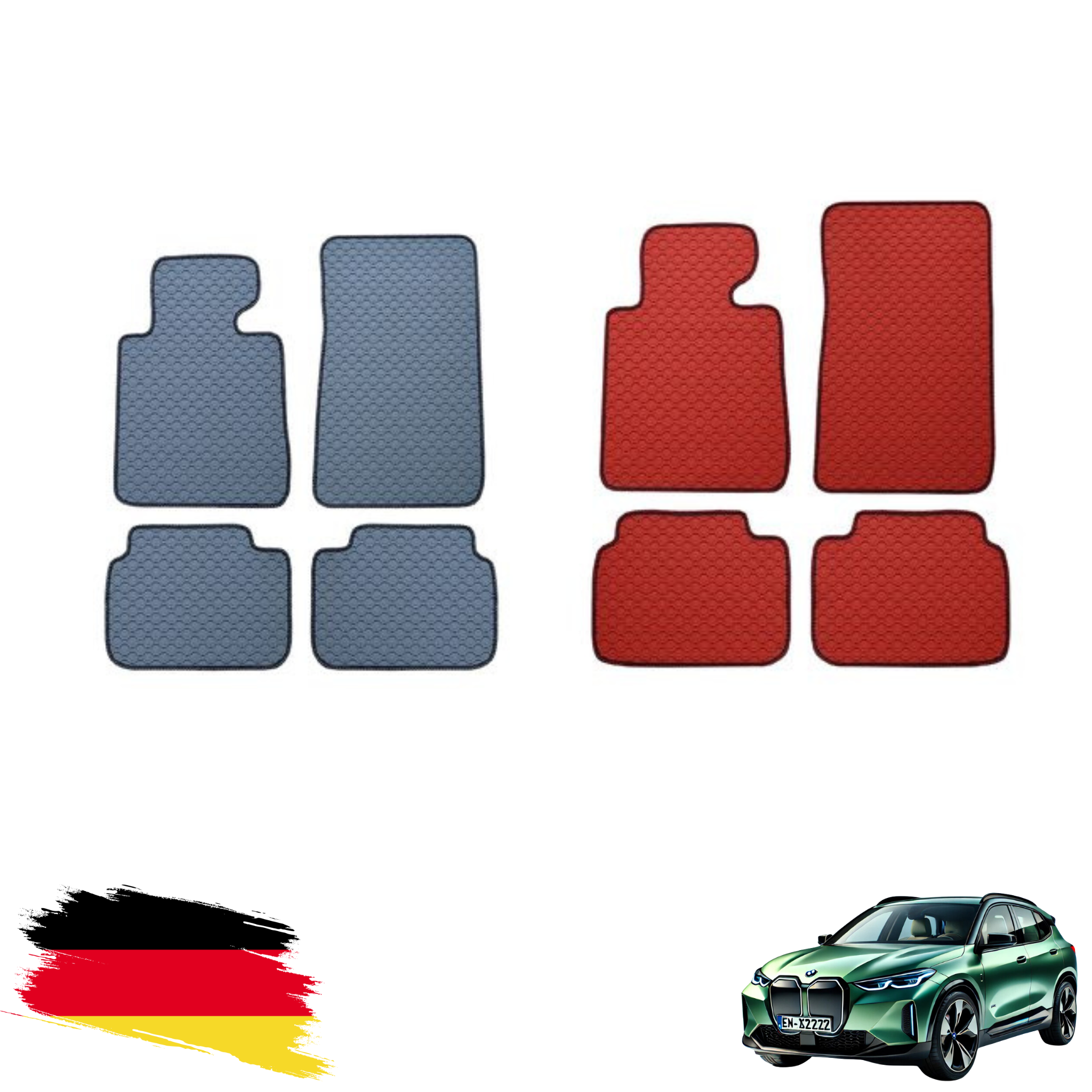 Gummimatten BMW iX1 Grau & Rot
