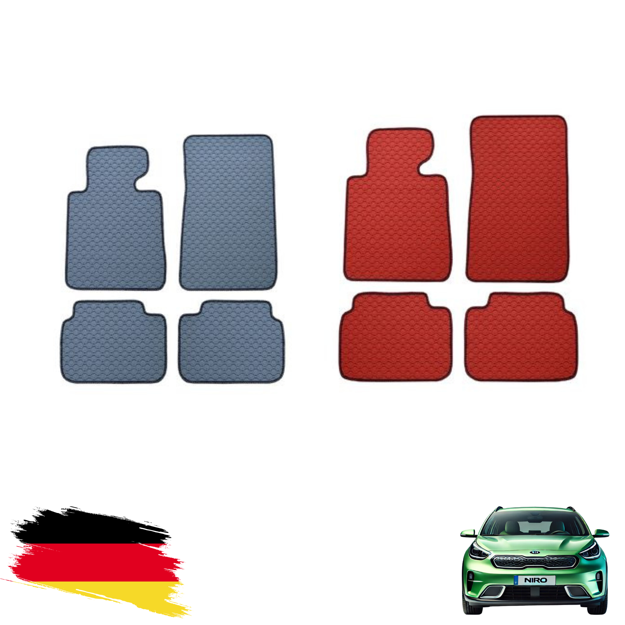 Gummimatten Kia Niro Grau & Rot