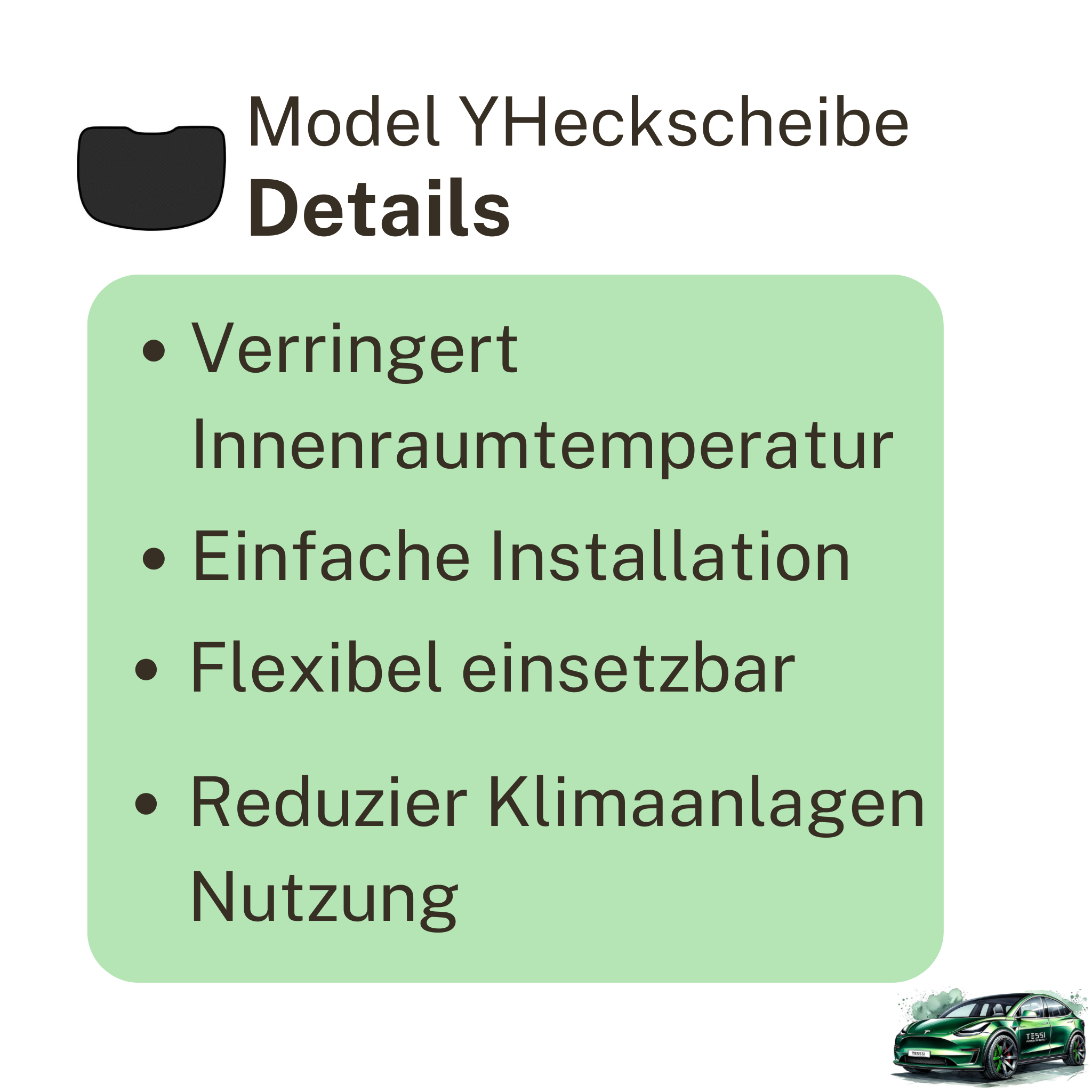 Tesla Model Y Sonnenschutz Heckscheibe