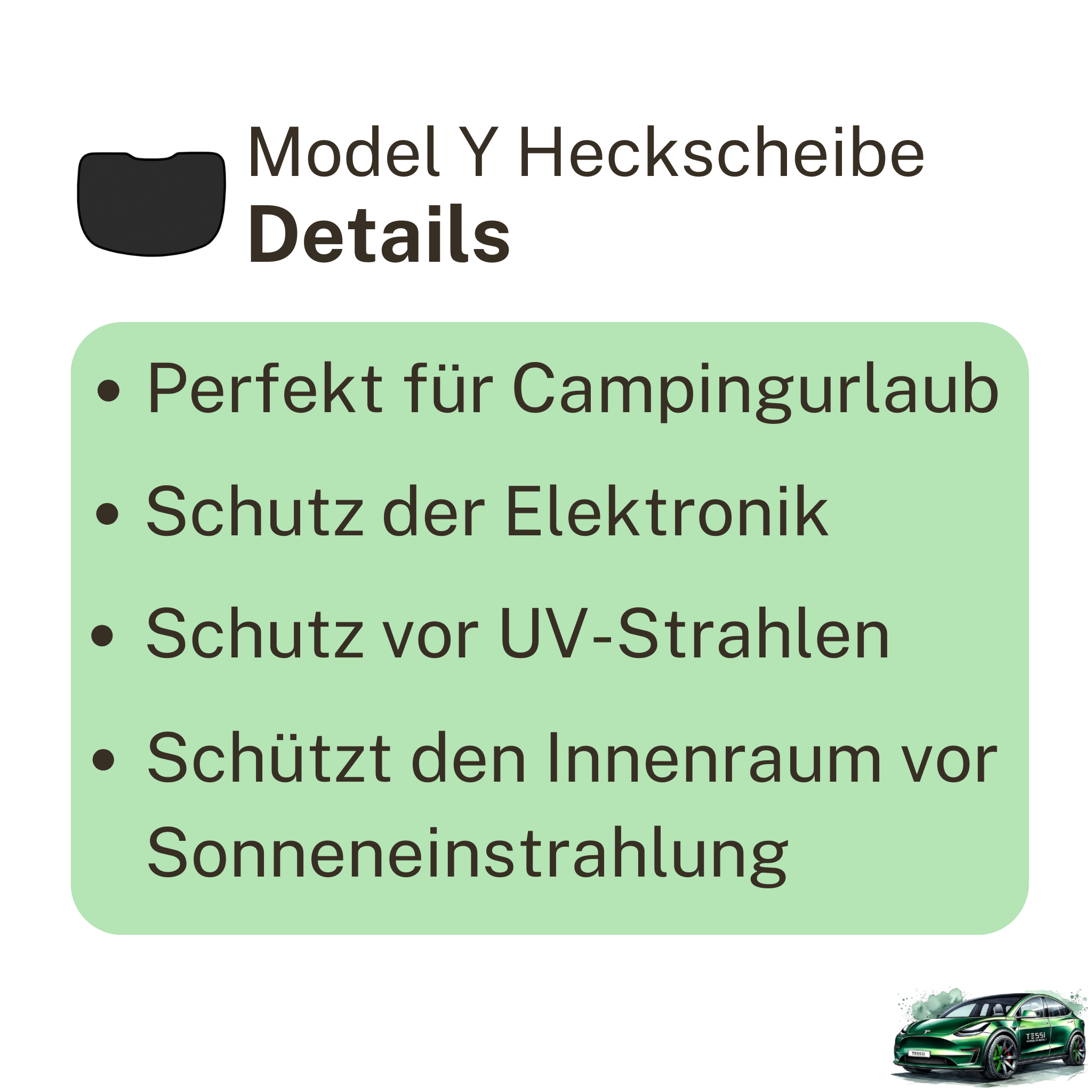 Tesla Model Y Sonnenschutz Heckscheibe