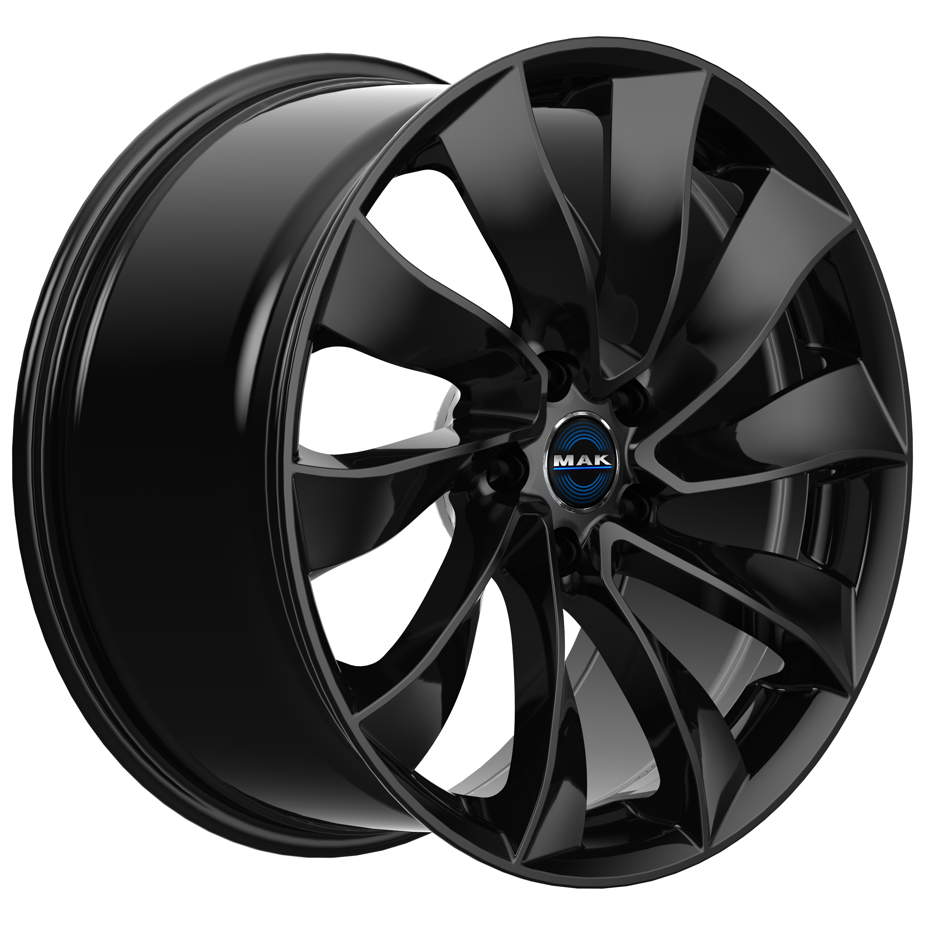 Tesla Model 3 Highland 18 Zoll Winterkomplettrad MAK Solar Black (Glanz) ET38 ECE (4 Stück) SR, LR