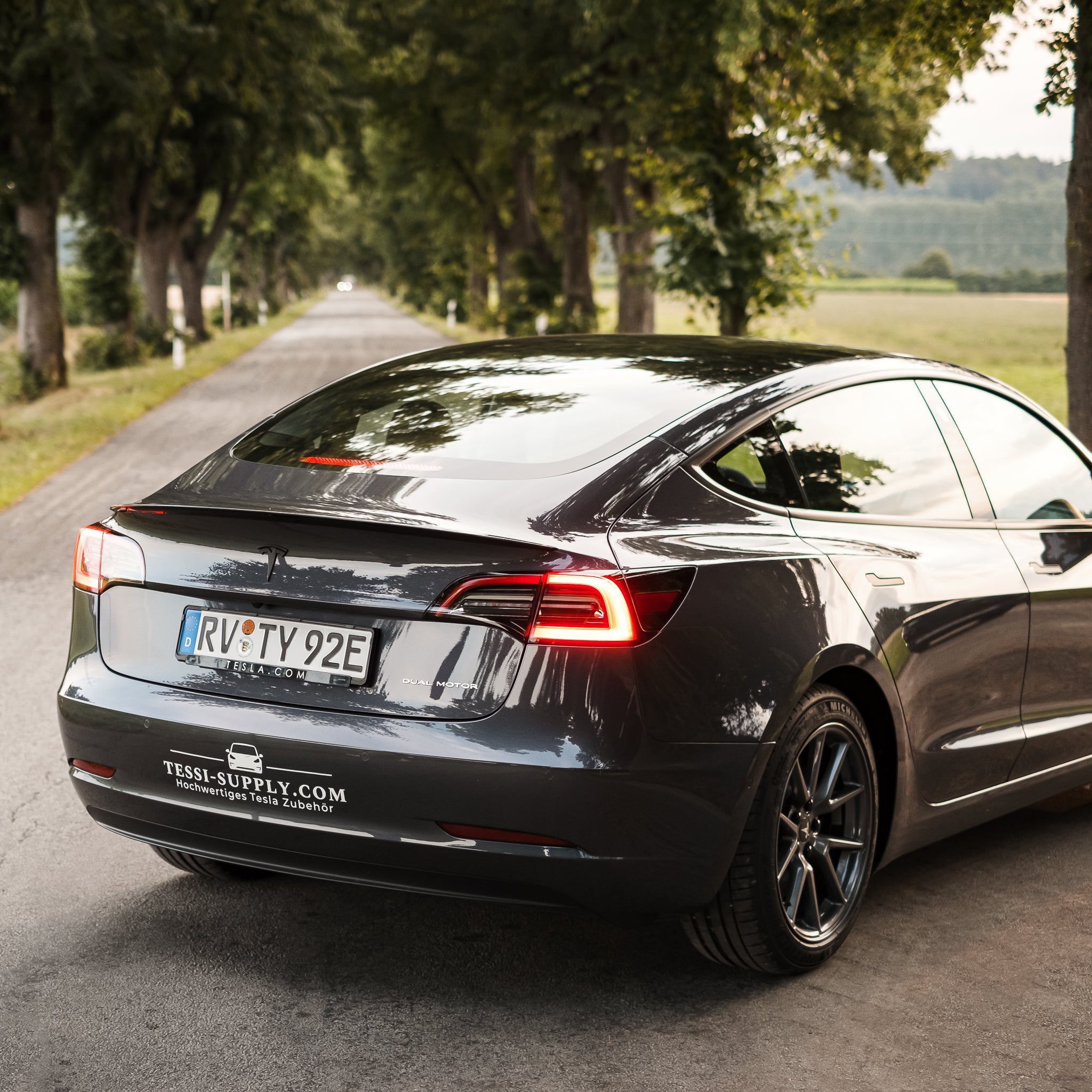 TESSI-GREENLINE Model 3 Heck Spoiler Echt Carbon Matt