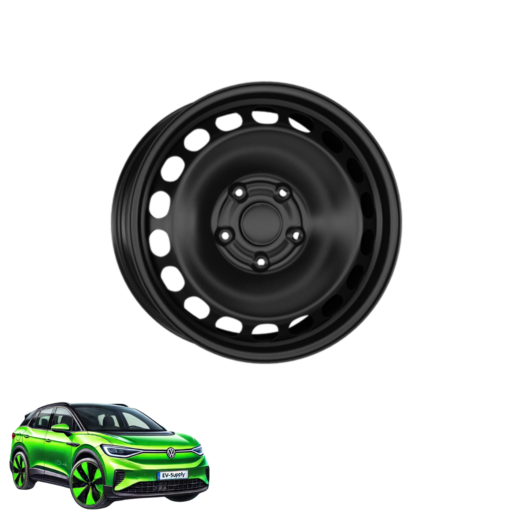 Winterkomplettrad passend für VW ID.4 & ID.5 19 Zoll Alcar Stahl Schwarz (4 Stück)