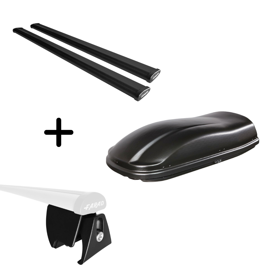 FARAD Dachträger Set 130cm & Dachbox passend für dein Hyundai IONIQ 5 ohne Dachreling ab 2021