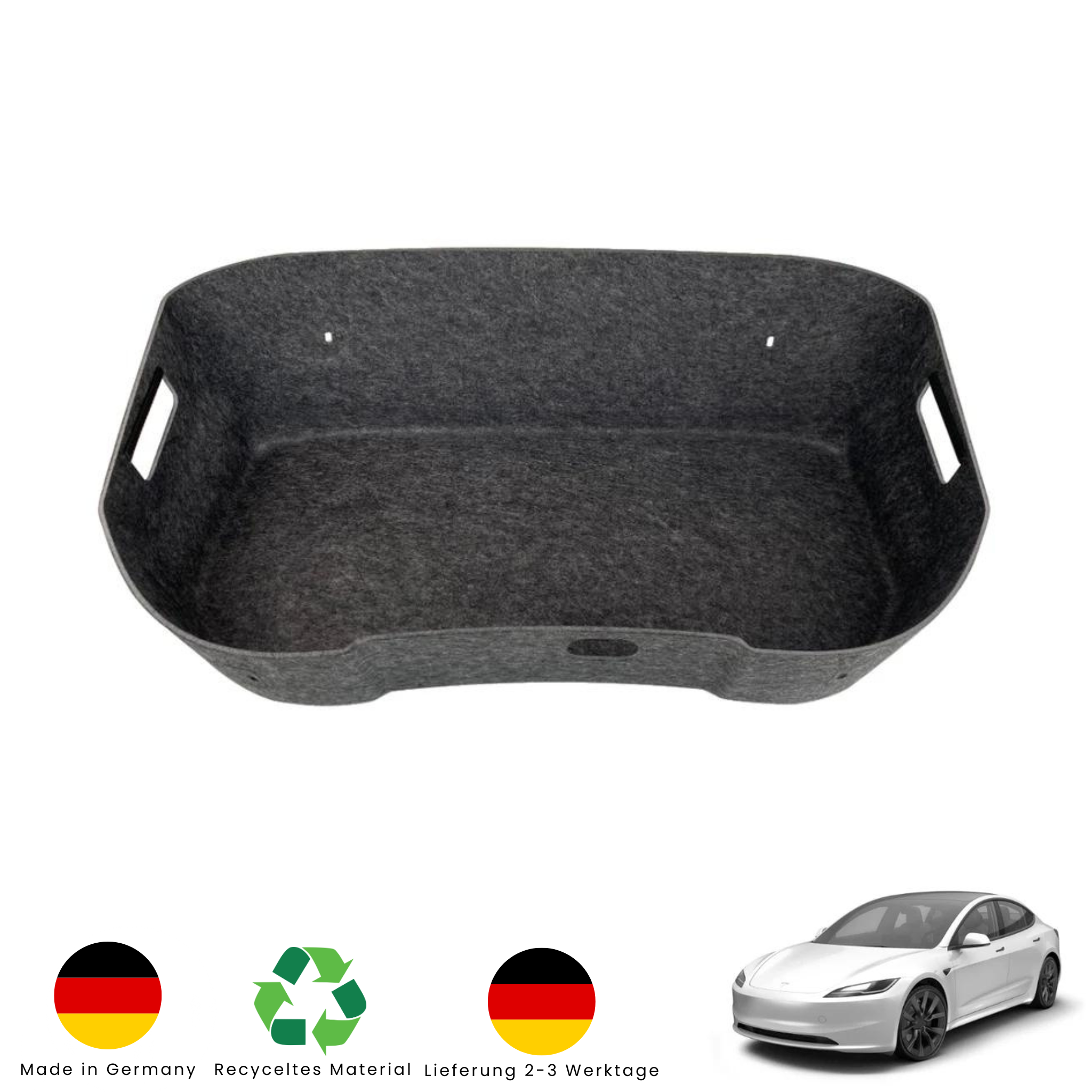 Tesla Model 3 Highland Frunk Organizer Vlox - Aus recyceltem Material Made in Germany