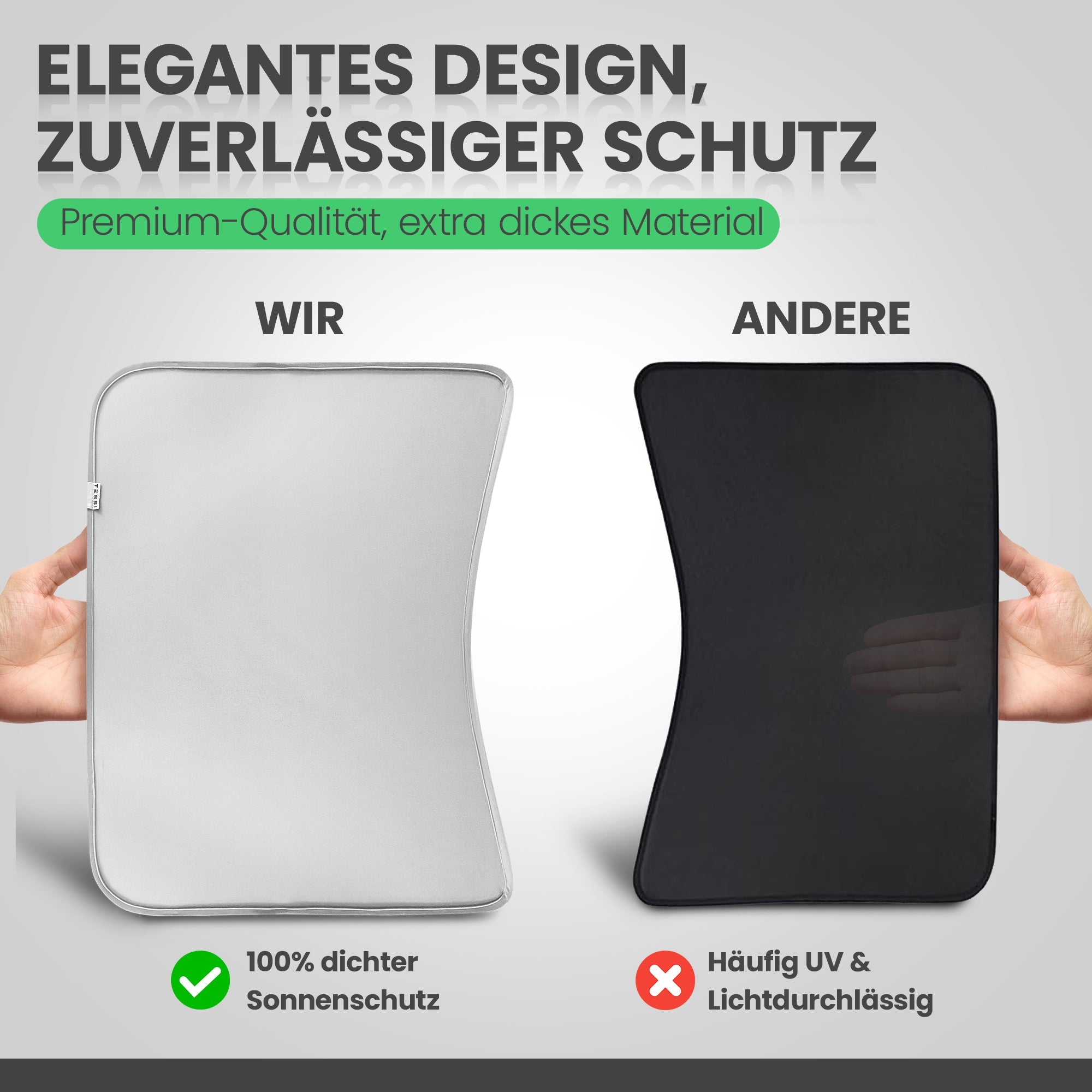 Tesla Model Y Juniper Sonnenschutz-Set mit UV-Schutz (Glasdach + Windschutzscheibe faltbar)