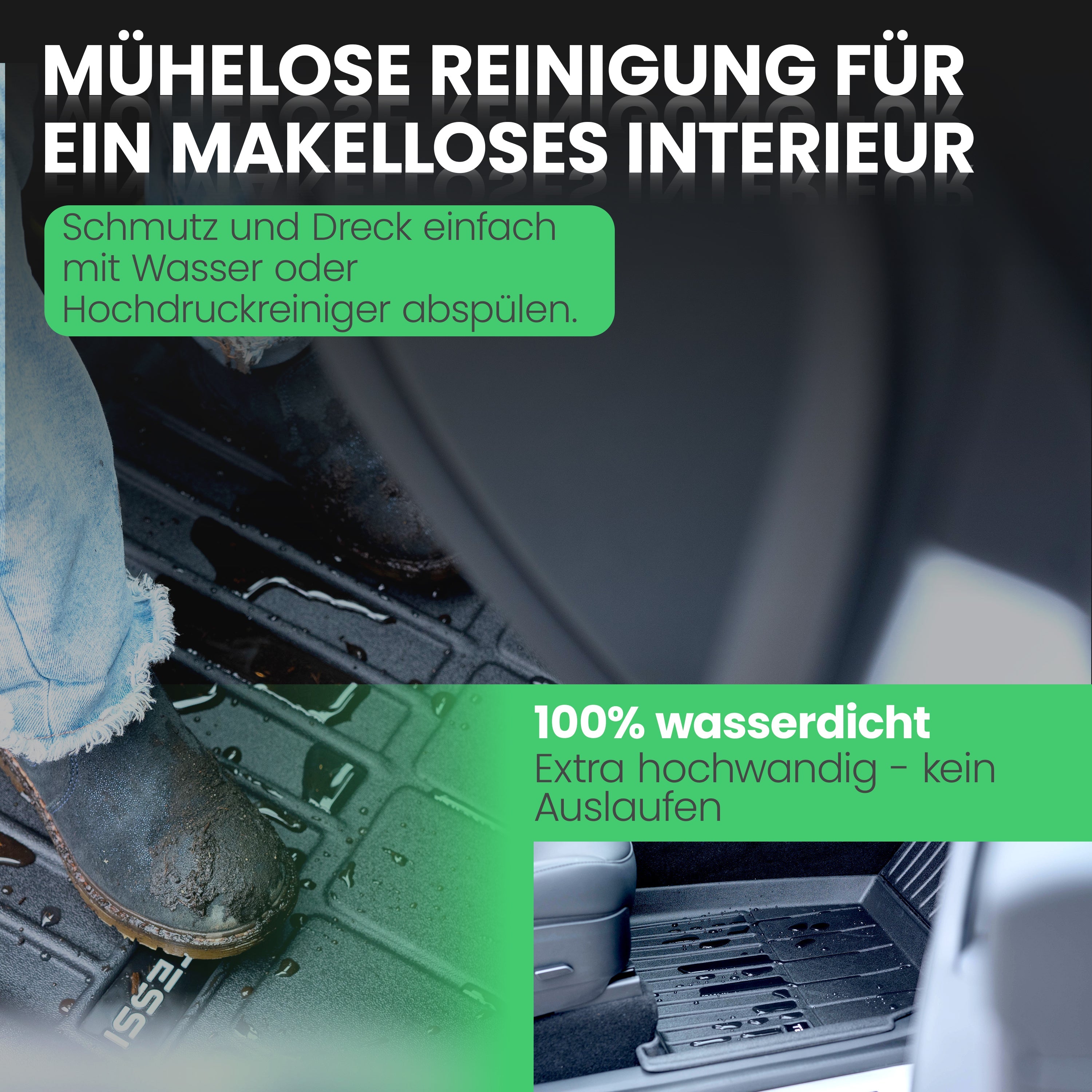 Tesla Model 3 Highland  6 -teiliges Gummimattenset Tessi® Greenline 75% Recycling Material