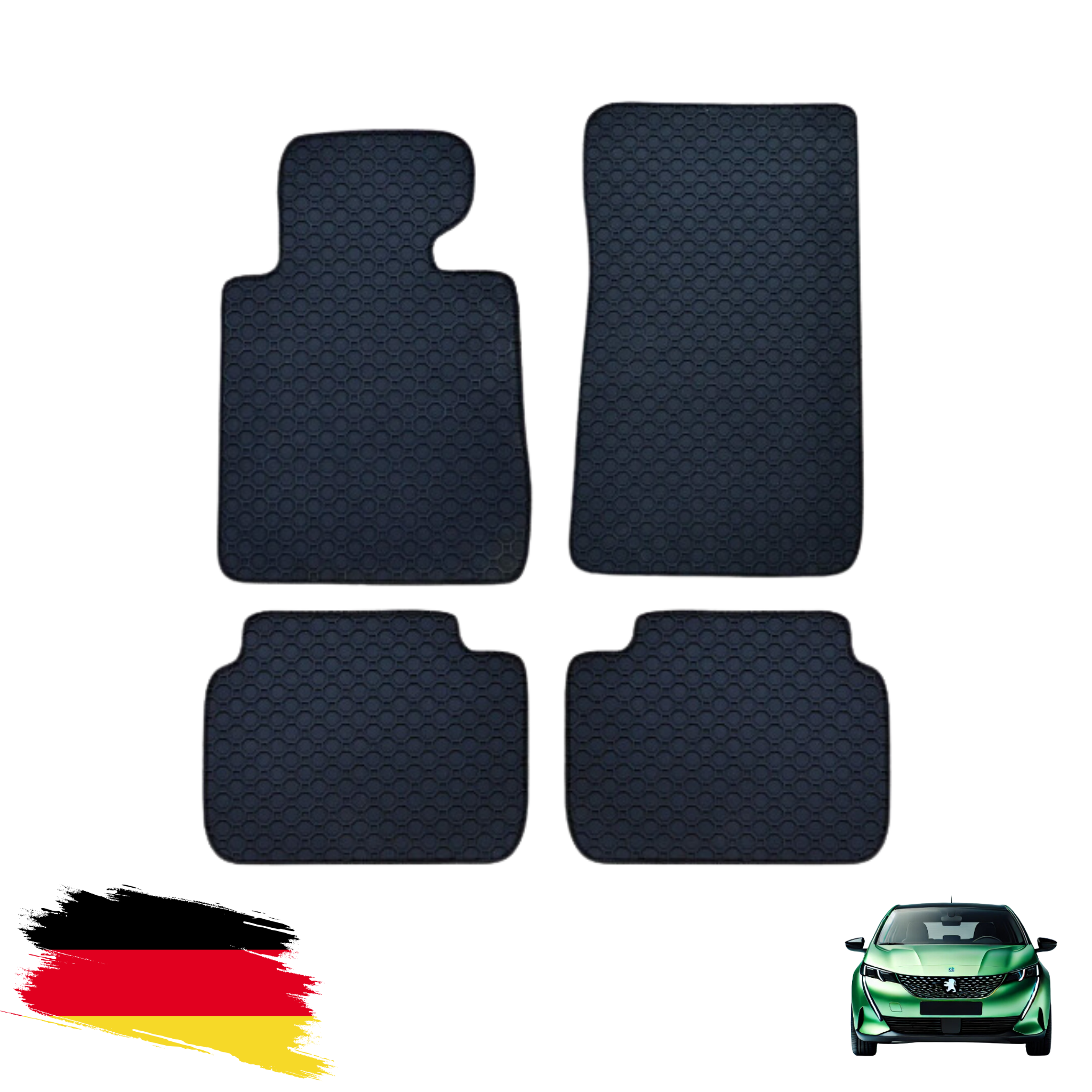 Gummimatten Peugeot e-208 Schwarz 